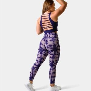 Hannah Pocket Leggings 25" - Rhodonite Shibori Print Medium purple ankle